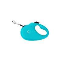 Поводок-рулетка CoLLaR для собак, размер XS, 12 кг, 3 м, светоотражающая лента, голубая